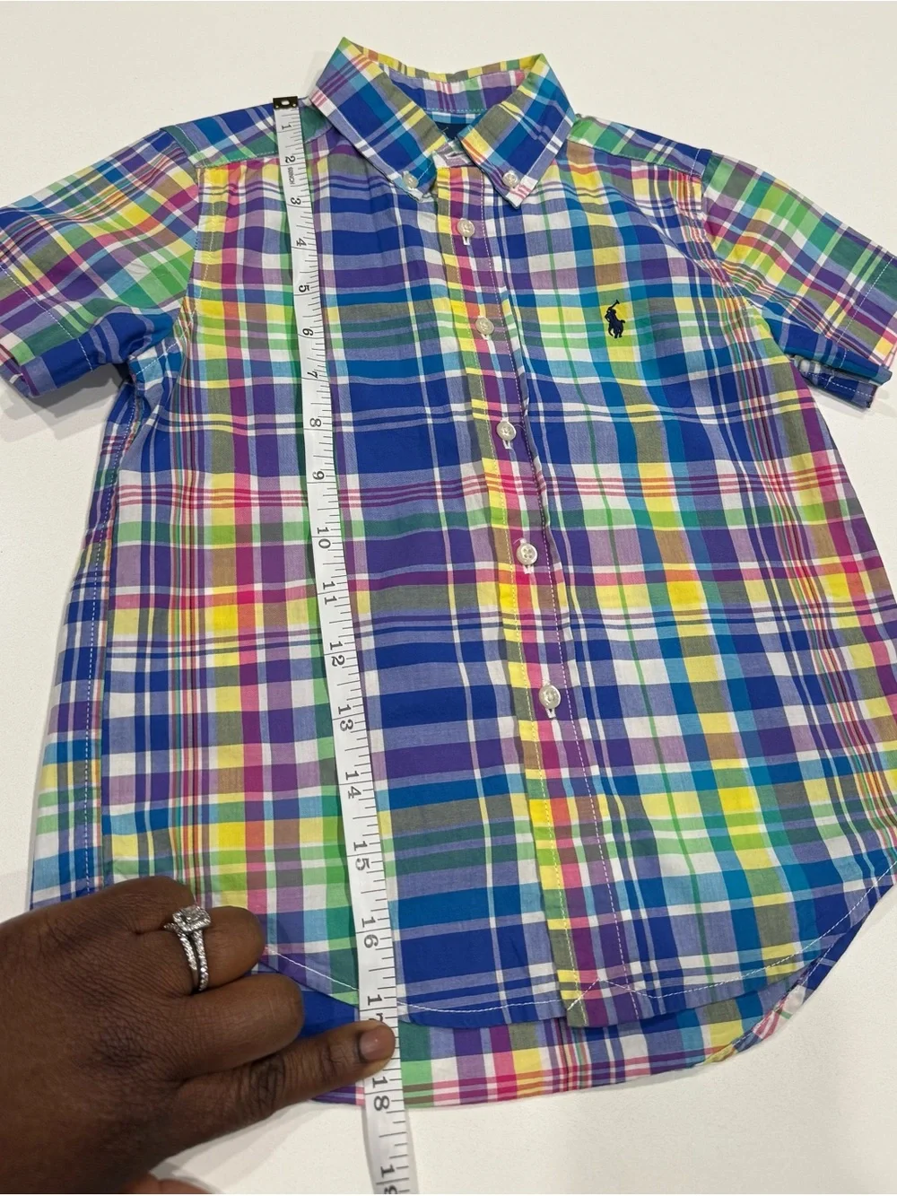Polo Ralph Lauren Boys Plaid Short-sleeve Poplin Shirt Embroidered Pony, Sz. 4